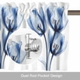 thumbnail image 6 of Watercolor Blue Flower Tulip Valances for Windows,Kitchen Valance Rod Pocket Short Curtain, Abstract Country Floral Valance Curtain Window Valances for Bedroom Bathroom Living Room 42x12in, 6 of 9