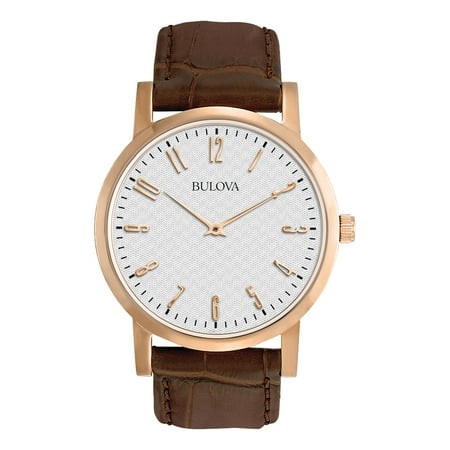 - Bulova Men's Brown Leather Strap Watch