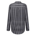 thumbnail image 5 of Hueook Womens T Shirts Plaid Women's Tops Striped Printed Breasted Long Sleeve Shirt Blouse Tops Gray XL, 5 of 9