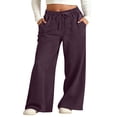thumbnail image 2 of Girl's Pants Wide Leg Jeans Drawstring Waistband Loose Straight Denim Pockets Bottoms, 2 of 5