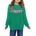 thumbnail image 1 of Chandails en Molleton pour Petites Filles 2025 Coton Manches Longues Col Rond Chandail Chemise pour Enfants Vert, 1 of 5