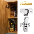 thumbnail image 6 of Luokim 2PCS 110 Degree Soft Close European Full Overlay Concealed Hinge Two Hole Mounting Plate Fit for Frameless Cabinet, 6 of 7