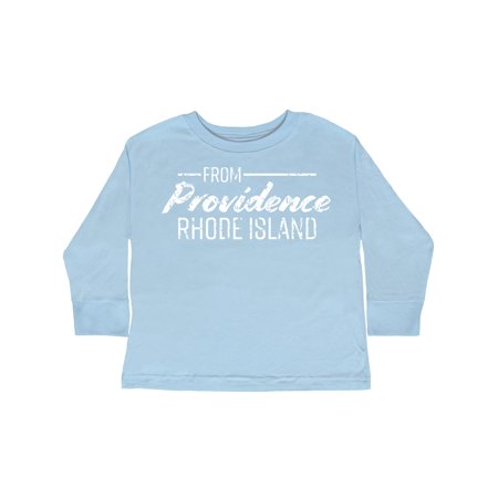 

Inktastic From Providence Rhode Island in White Distressed Text Gift Toddler Boy or Toddler Girl Long Sleeve T-Shirt