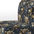 thumbnail image 4 of Designart "Opulent Navy Gold Damask V" Gold Damask Upholstered Accent Chair - Bohemian & Eclectic Arm Chair For Bedroom, 4 of 5