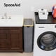 thumbnail image 3 of Cesto Para La Colada Delgado Spaceaid Con Tapa Cesto Para Ropa Estrecho De 65 L Con Asas De Bambú Cesto Plegable Alto Y Delgado Para Dormitorio, Baño, Cuarto De Lavado, Gris, 3 of 5