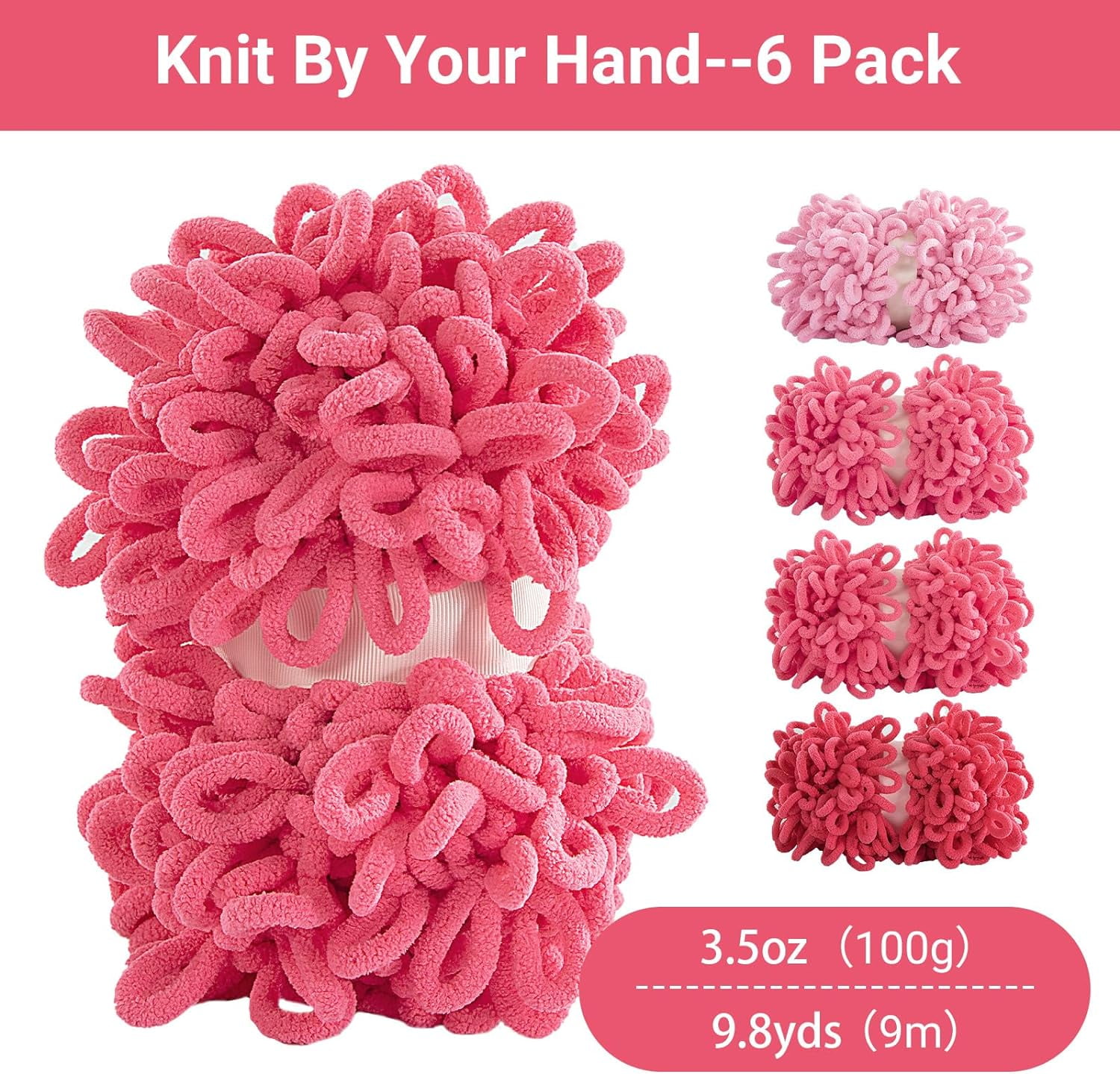 12 Pack (9.8 yds,3.5 oz Each Skein) Bulky Mixed Color Loop Yarn for Finger Knitting Soft,Off The Hook Loop Yarn,No-Needle Craft Chenille Yarn for Crocheting,Purple Gradient Hand-Knitting Yarn
