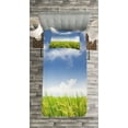 thumbnail image 3 of Ambesonne Plant Quilted Bedspread Set 2 Pcs, Paddy Rice Field, Twin Size, Sky Blue Apple Green, 3 of 3