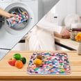 thumbnail image 3 of Yayeee Dish Drying Mat for Kitchen Counter 18" x 24" Microfiber Super Absorbent Coffee Decorative Pad, Blue Colorful Circles, 3 of 9