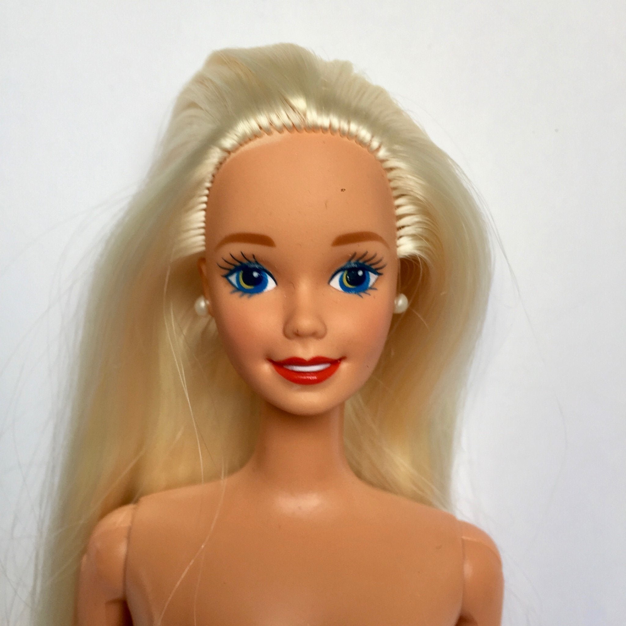 NEW Barbie Camping Fishing Picnic Doll Blonde Hair Blue Eyes Pink Lips ~ NUDE 