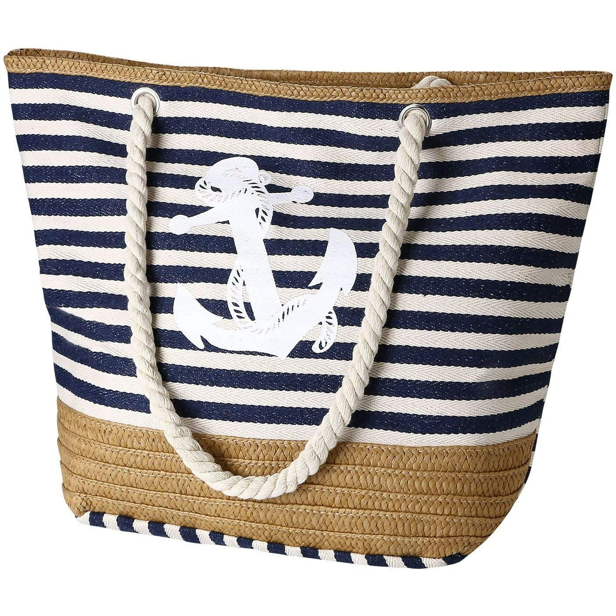 Women Beach Bag Canvas Travel Tote Bag Large Shoulder Bag with Rope Handle for Beach Holiday Shopping Traveling Christmas gift Walmart