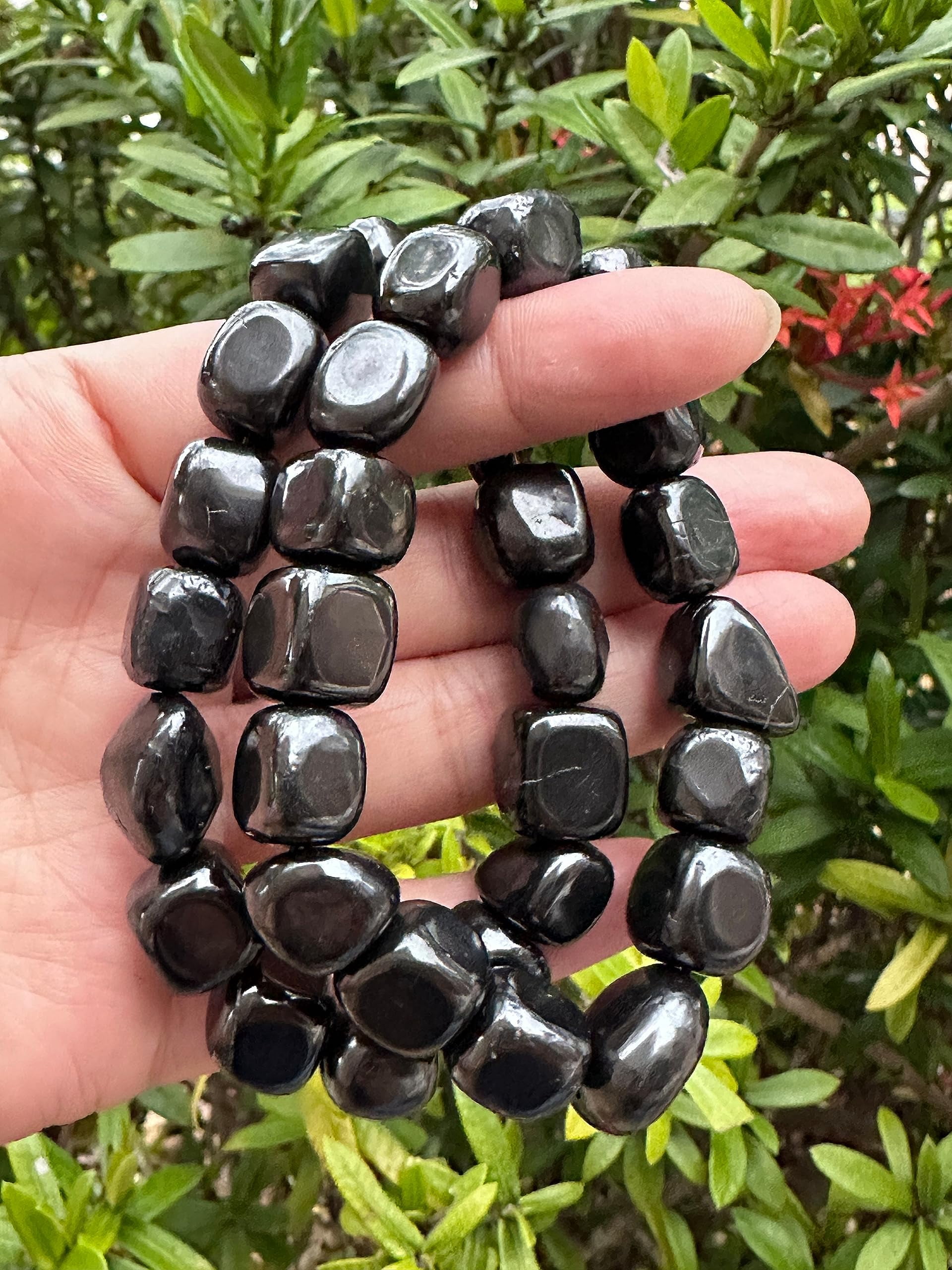 Shungite Crystal Nugget Bracelet, Wholesale Genuine Shungite Tumbled Gemstone Bracelet, Gift for Men & Women (5)