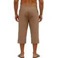thumbnail image 3 of AHMOMEI Mens Cotton Linen Capri Pants Elastic Waist Straight Leg Beach Short for Men Baggy Summer Mens Workout Shorts with Pockets, 3 of 3