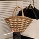 thumbnail image 3 of Bolsos Mano Con Cierre Tejido Paja para Mujer Compras, 3 of 9