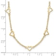 thumbnail image 3 of Primal Gold 14 Karat Yellow Gold Open Hearts on Heart Link 17-Station Necklace, 3 of 4