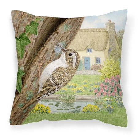 Carolines Treasures ASAD0680PW1414 Treecreeper by Sarah Adams Canvas Decorative Pillow 14Hx14W multicolor