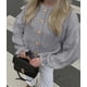 thumbnail image 3 of Suéter PRETTYGARDEN 2025 con Volantes, Abierto al Frente, Gris, Talla L, 3 of 5