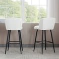 thumbnail image 6 of Dayalane Modern Upholstered Counter Height Bar Stools Set of 2, 30 Inch Sherpa Barstools with Back, Comfy Bar Stools with Metal Legs for Kitchen Counter, Island Stools for Restaurants,Bar,White, 6 of 9