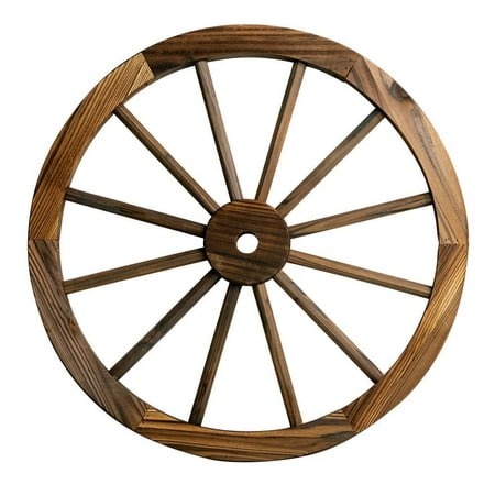 

24 in. Wooden Wagon Wheel in Rustic