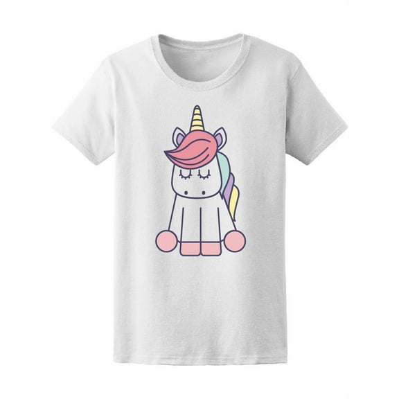 Cute Fantasy Unicorn Icon T-Shirt Women -Image by Shutterstock, Female Large