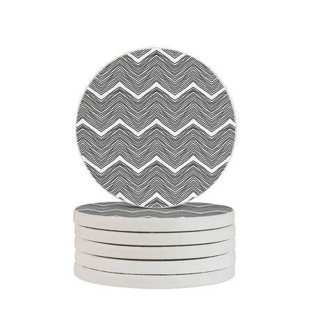 

Circular Drink Coasters Set Ethnic Boho Pattern Black Beautiful Home Decor Diatomite Heat-Resistant Diatomite Protect Table Countertop