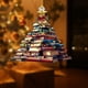 thumbnail image 3 of xihome Adorno navideño plano 2D de acrlico con forma de estantera y rbol de Navidad, con asa para colgar - Diseño de libros apilados, decoracin navideña para rboles, ventanas y puertas, 3 of 6