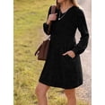 thumbnail image 4 of SIEANE Womens Long Sleeve Sweater Dresses V Neck Casual Fall Dresses With Pockets S-XXL, 4 of 5