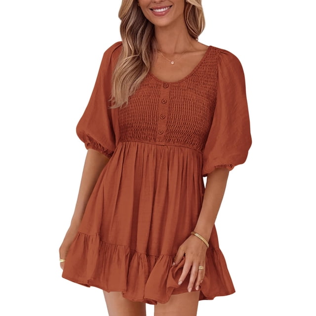 Vestido BTFBM Spring Empire Cintura para Mujer 2025 Verano Rojo