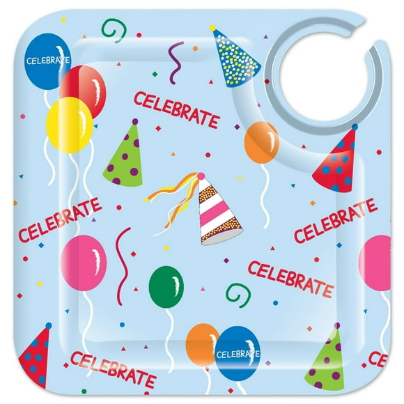 Lolita Love My Party Celebrate 8-1/2-Inch Square Appetizer Plates, Set of 4