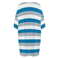 thumbnail image 5 of Gray Blue And White Stripes Sleepshirts For Sleeping Travels Loose Sleepdress Pajama Dress Soft Nightdress Sleepwear, 5 of 7