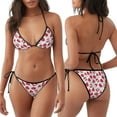 thumbnail image 6 of Ratiio Christmas Hat Pattern Women's Two Piece Bikini Swimsuit - Adjustable Tie Bikini Set Sexy & Comfortable Beach Swimwear, 6 of 7