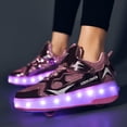 thumbnail image 5 of Yiomxhi Kids Roller Shoes, Boy Girl Sneakers with LED Light Wheels, Become Sport Sneaker for Birthday Christmas Children Gift, Adjustable Roller Skates Suitable for Outdoor School, 5 of 7