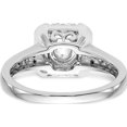 thumbnail image 5 of 14K White Gold 14Kw Round Diamond Semi-Mount Cushion Halo Engagement Ring (Size 7) Made In India rm2266e-050-waa, 5 of 5
