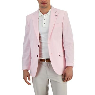 Nautica Mens Modern fit Cotton Sport Coat Blazer 48 R Pink Striped Stretch