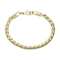 thumbnail image 6 of Metro Jewelry Gold Ion Plated Stainless Steel 4.5 MM Twist Chain Bracelet, 6 of 7