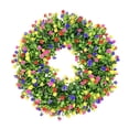 thumbnail image 2 of Plastic Wreath Spring Decoration, Colorful Leaf and Yellow Buttercup Door Wreath for Summer, Front Gate Pendant with Water-resistant Durable Garland, Vsgery, 2 of 8