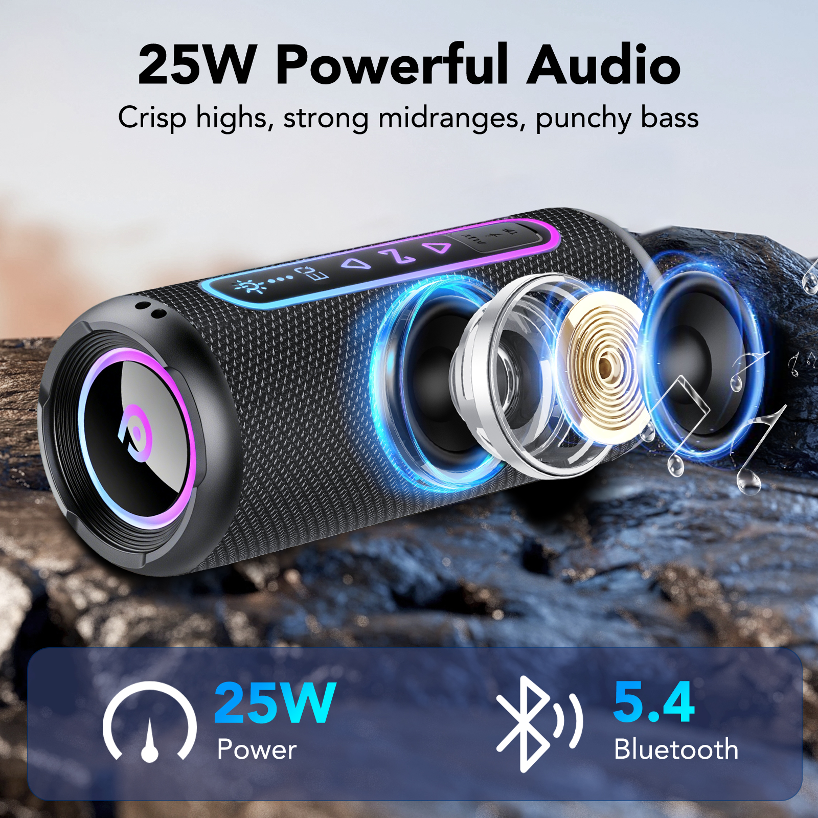 Cascho Portable Bluetooth Speaker, IPX7 Waterproof, 30W, 24H photo 2