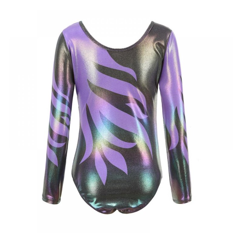 Gymnastic Leotard Shiny Lycra Long Sleeve Leotard GLAM by THE