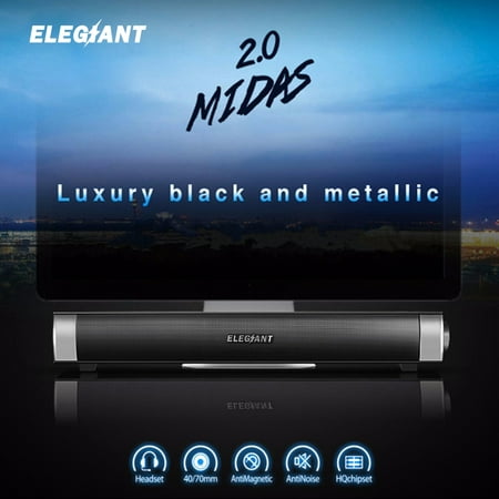ELEGIANT MIDAS-2.0 USB Power Sound Bar Multimedia Speaker with LED Monitor For Smart Phone Computer Desktop sound box PC (Best Computer Monitor Speakers)