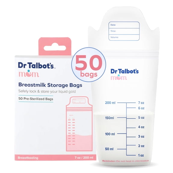 Bolsas para almacenar leche materna Dr. Talbot's, 50 unidades, con sensores