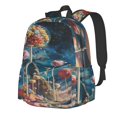 thumbnail image 1 of Disketp Starry Sky Planet Lollipop Mochila Escolar de Gran Capacidad y Peso Ligero, Mochila de Viaje Ideal para Escuela, Trabajo y Uso Diario, Cómoda y con Estilo, 1 of 8