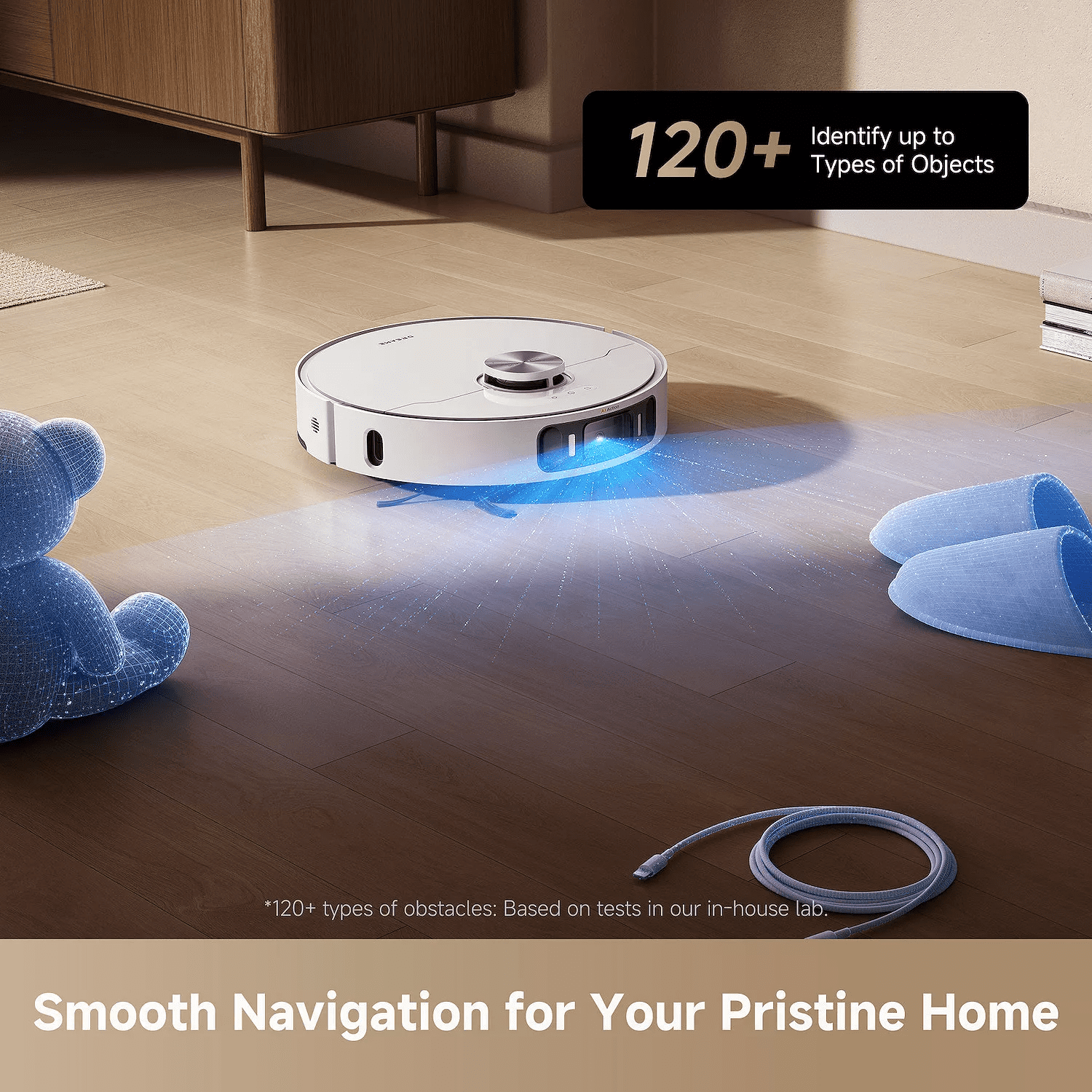 Dreame GoVac 500 Robot Vacuum and Mop, 19000Pa Suction, Tangle-Free, Remote Pet Monitoring, 167°F Water Self Clean, MopExtend Tech for Edge Cleaning, Smart Obstacle Avoidance, White