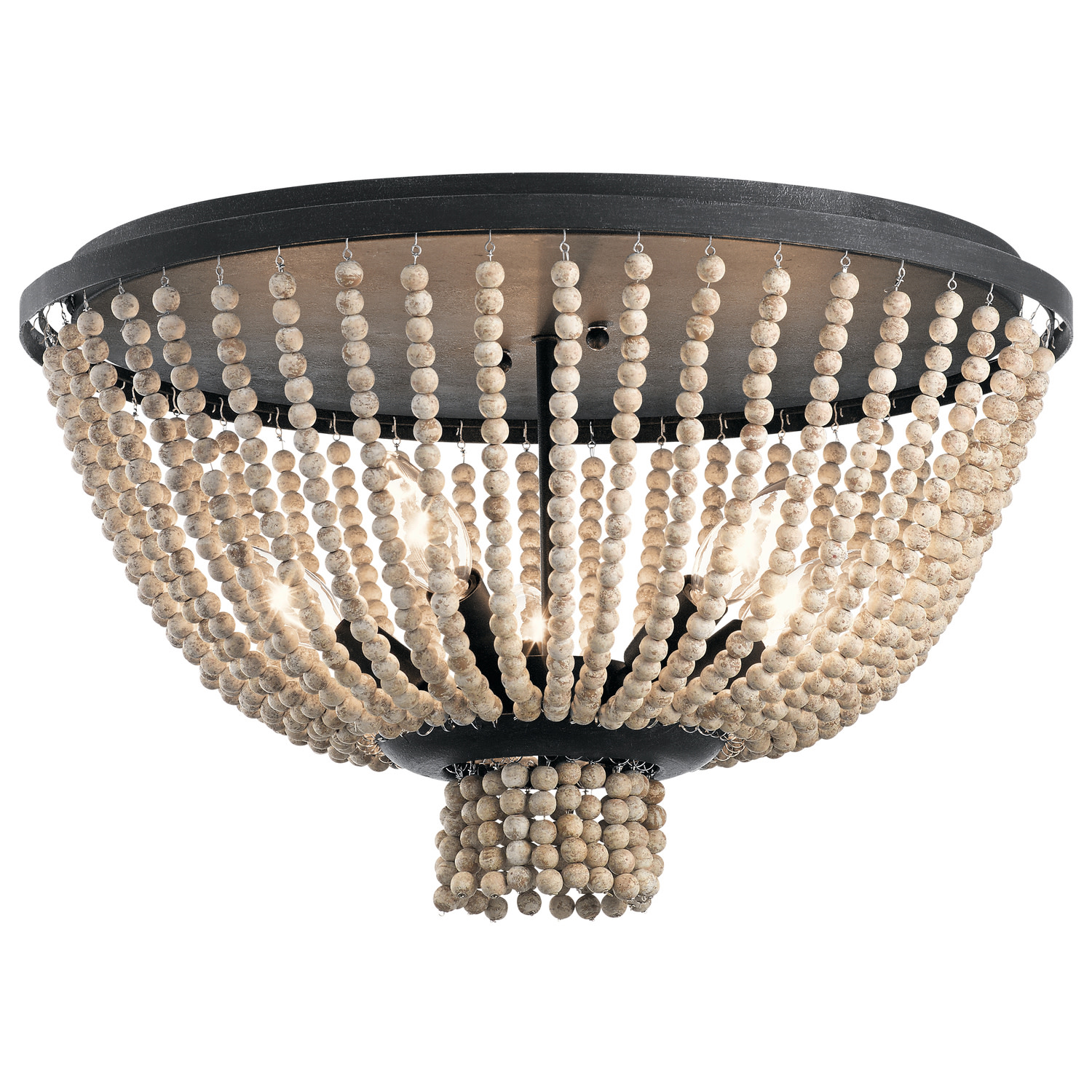 Kichler 43893 Brisbane 5 Light 18" Wide Flush Mount Beaded Ceiling