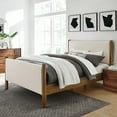 thumbnail image 2 of Platform Bed Frame, King, Ivory White, Fabric, Hotel Bedroom, Modern Contemporary, HB38198, 2 of 9