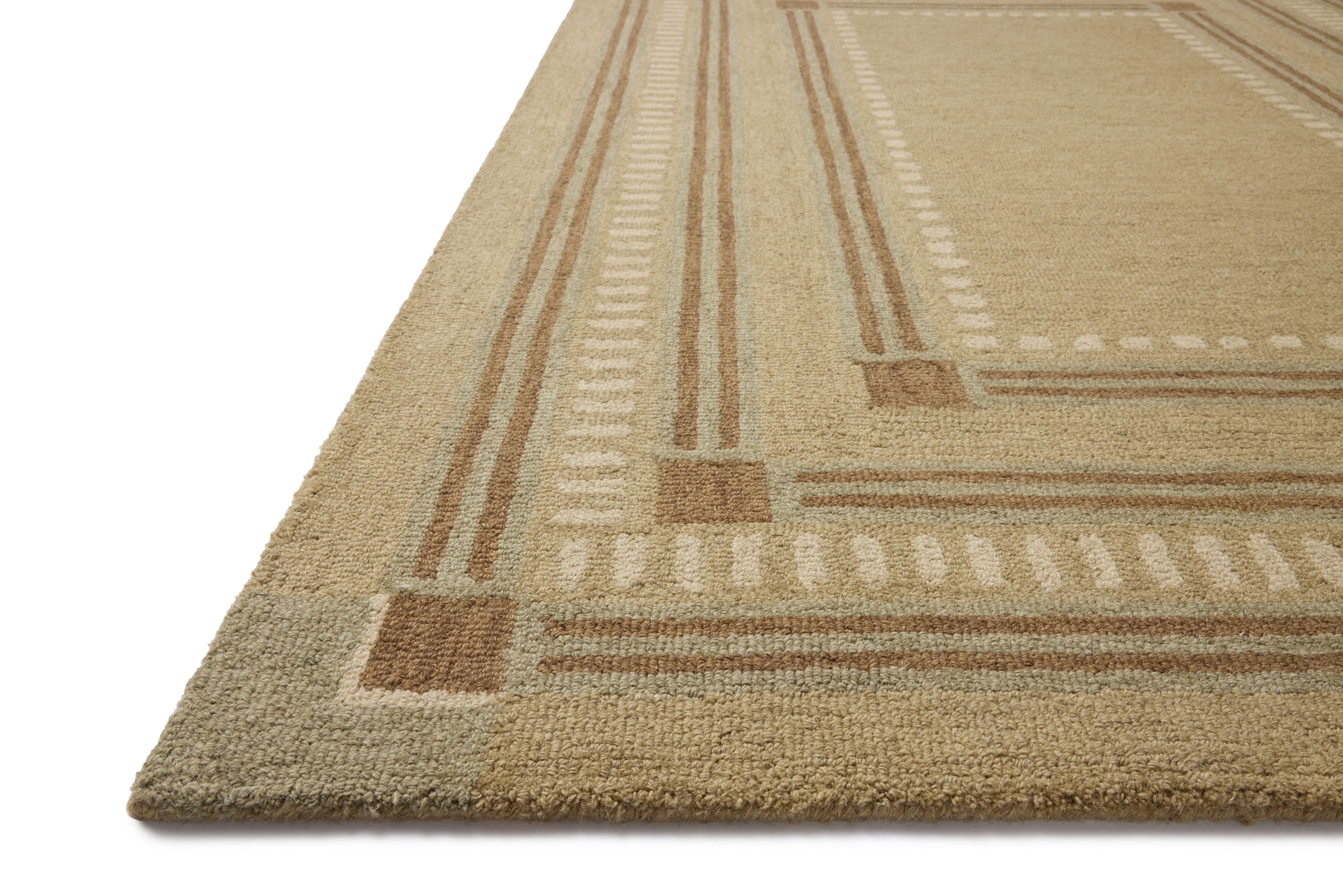 Chris Loves Julia x Loloi Alfie Green / Natural 18" x 18" Sample Rug