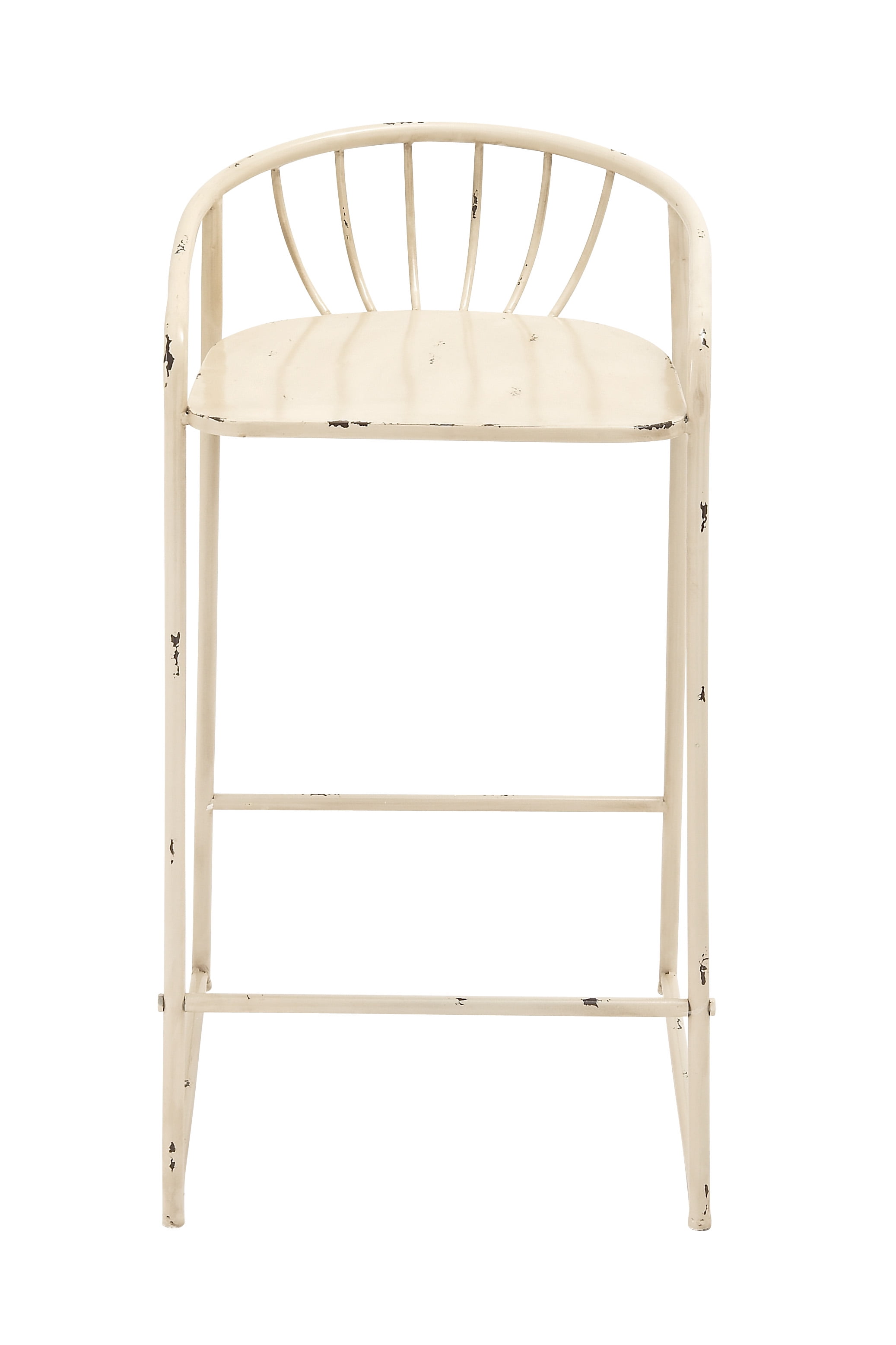 Simple And Comfortable Metal Barstool, Cream