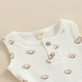 thumbnail image 4 of 2pcs Summer Newborn Infant Baby Boy Clothes Shell Print Ribbed Sleeveless Tops Elastic Shorts Outfit, 4 of 6