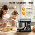 thumbnail image 4 of AIRMSEN 11-Speed 5.5 QT Stand Mixer with LED Touchscreen & Timer, 3 IN 1 Electric Mixer for Kitchen, Black and Gray, 4 of 11