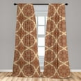 thumbnail image 5 of Ambesonne Ethnic Curtains, Mandala Paisley Floral Art, Pair of 28"x84", Dark Brown Pale Brown, 5 of 5