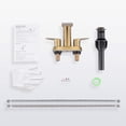 thumbnail image 7 of WOWOW Waterfall Bathroom Sink Faucet,Gold Two Handles Bathroom Faucet with Metal Pop up Sink Drain Stopper, 2 or 3 Holes Bathroom Basin Lavatory Mixer Tap with Deck Mount Plate, 7 of 7