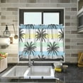 thumbnail image 7 of Coolnut Palm Tree Kitchen Curtains 2 Panels, UV Protected Tier Curtains Half Window Curtains Kitchen Tiers for Guest Room Bathroom Sink Laundry Room Basement,36 x 27 Inch, 7 of 7